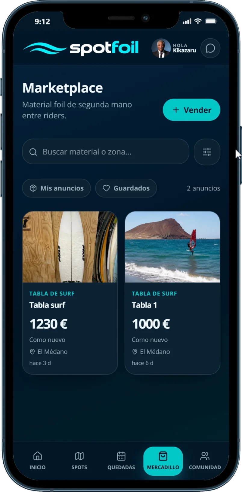 Mercadillo de material deportivo de segunda mano en Spotfoil